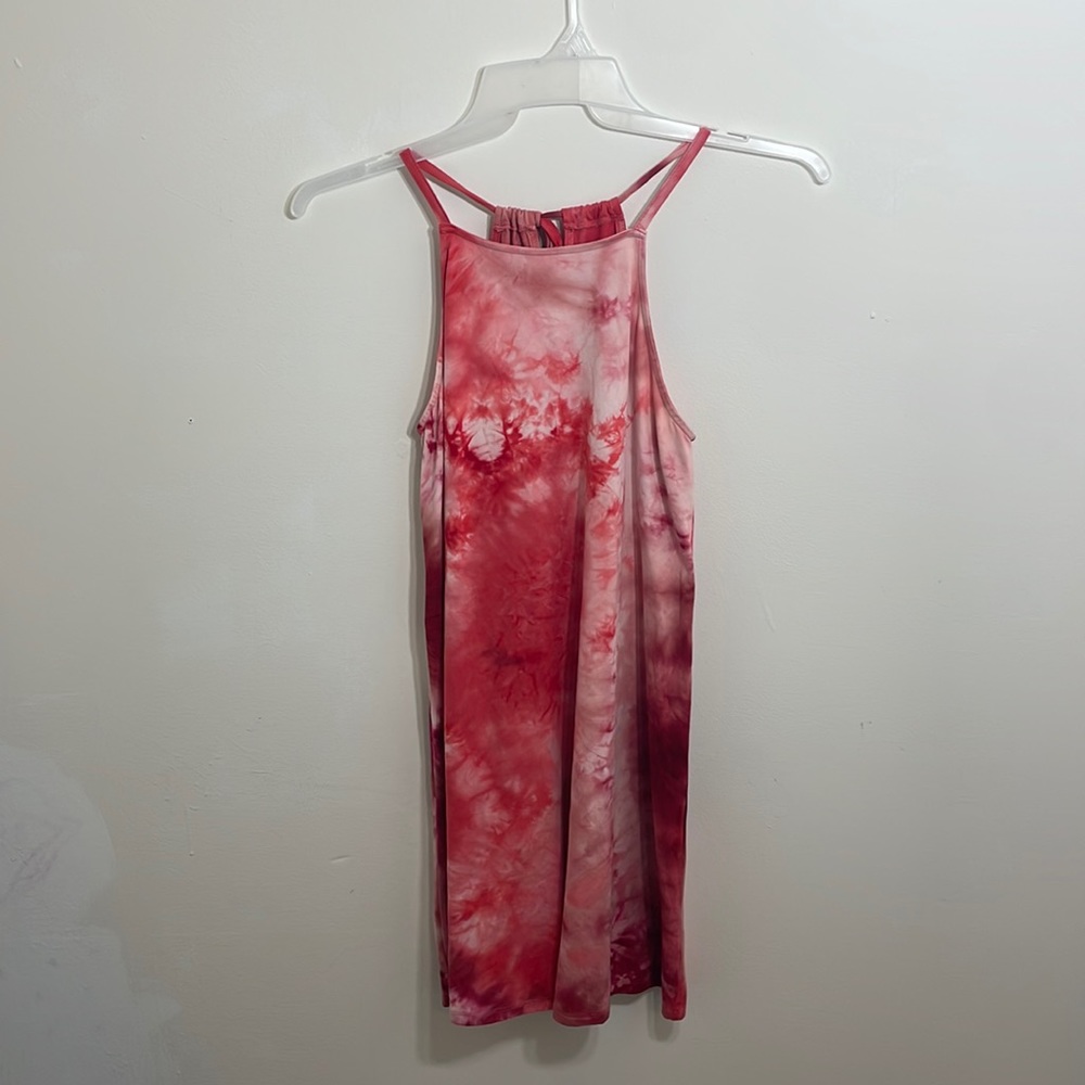 Size L Wallflower hand dyed burgundy/pink tie dye dress